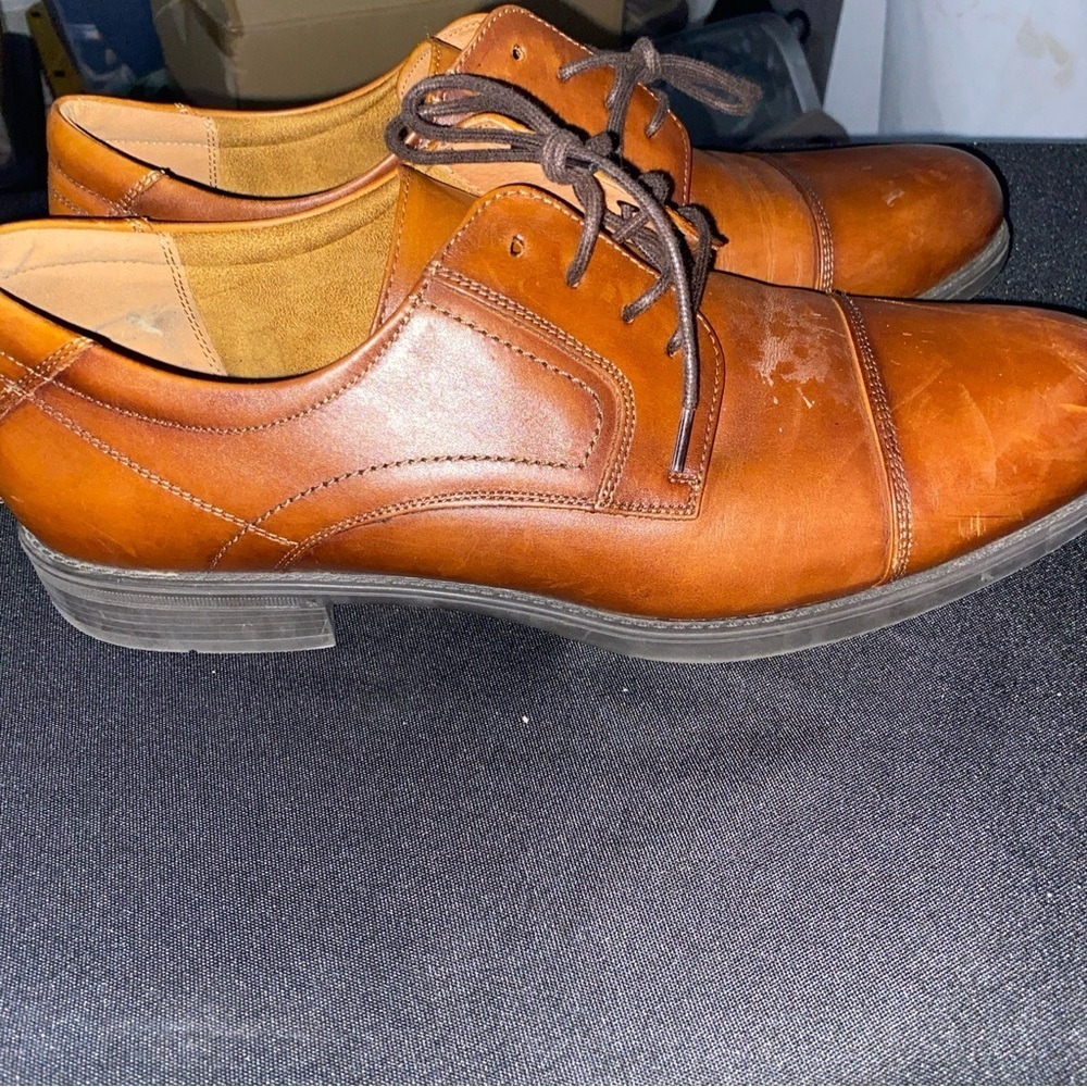Florsheim Mens Midtown 12138-221 Brown Cap Toe Oxford Dress Shoes Size 13D EUC - Picture 7 of 14